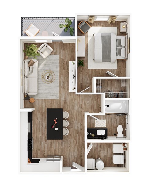 a1 floor plan  1 bedroom with 1 bathroom